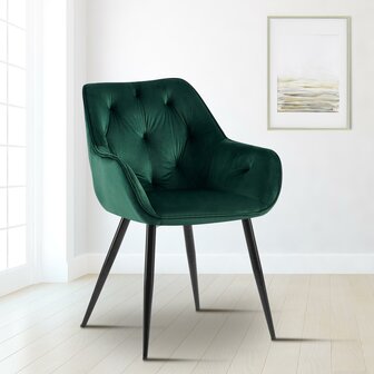 Set van 2 eetkamerstoelen Cissas, Groen