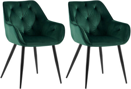 Set van 2 eetkamerstoelen Cissas, Groen