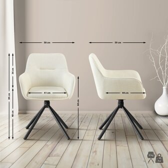 Stoel Toptin Stof, Creme