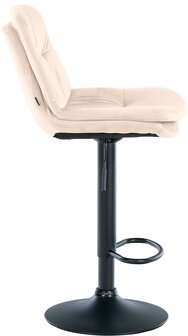 Barkruk Leural Fluweel zwart, Creme