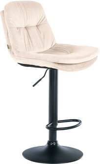 Barkruk Leural Fluweel zwart, Creme