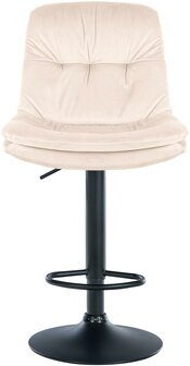 Barkruk Leural Fluweel zwart, Creme