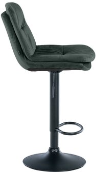 Barkruk Leural Fluweel zwart, Groen
