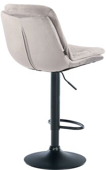 Barkruk Leural Fluweel zwart, Grijs