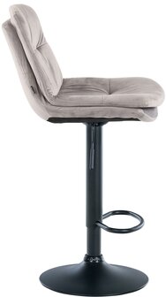 Barkruk Leural Fluweel zwart, Grijs