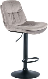 Barkruk Leural Fluweel zwart, Grijs