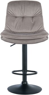 Barkruk Leural Fluweel zwart, Grijs