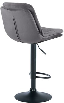 Barkruk Leural Fluweel zwart, Grijs
