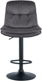 Barkruk Leural Fluweel zwart, Grijs