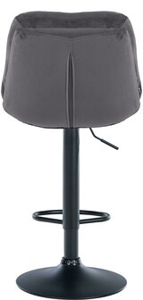 Barkruk Leural Fluweel zwart, Grijs