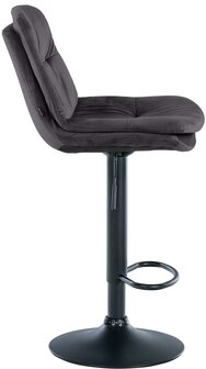 Barkruk Leural Fluweel zwart, Zwart