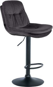 Barkruk Leural Fluweel zwart, Zwart