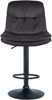 Barkruk Leural Fluweel zwart, Zwart