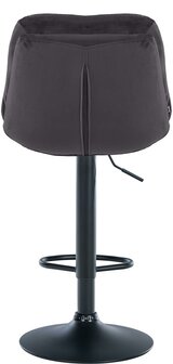 Barkruk Leural Fluweel zwart, Zwart