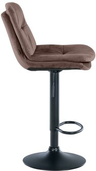 Barkruk Leural Fluweel zwart, Bruin