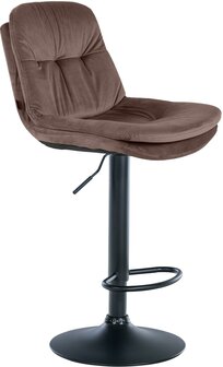 Barkruk Leural Fluweel zwart, Bruin