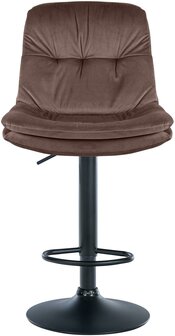 Barkruk Leural Fluweel zwart, Bruin