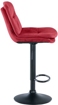 Barkruk Leural Fluweel zwart, Rood