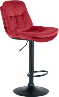 Barkruk Leural Fluweel zwart, Rood