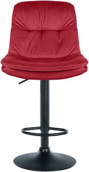 Barkruk Leural Fluweel zwart, Rood