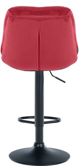 Barkruk Leural Fluweel zwart, Rood