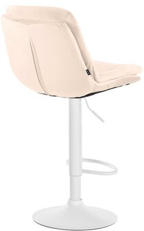 Barkruk Leural fluweel wit, Creme