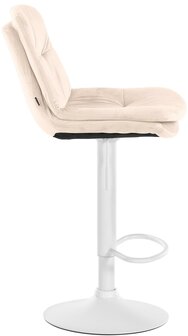 Barkruk Leural fluweel wit, Creme