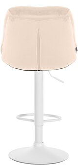 Barkruk Leural fluweel wit, Creme