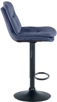 Barkruk Leural Fluweel zwart, Blauw