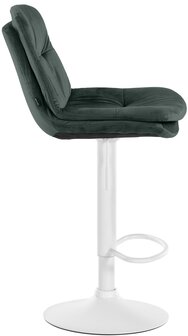 Barkruk Leural Fluweel wit, Groen