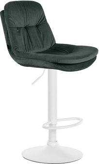 Barkruk Leural Fluweel wit, Groen