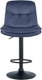 Barkruk Leural Fluweel zwart, Blauw