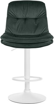 Barkruk Leural Fluweel wit, Groen