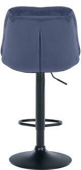 Barkruk Leural Fluweel zwart, Blauw