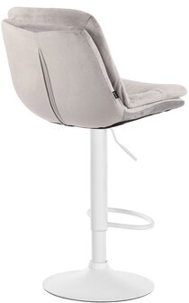 Barkruk Leural fluweel wit, Grijs