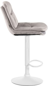 Barkruk Leural fluweel wit, Grijs