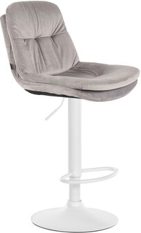 Barkruk Leural fluweel wit, Grijs