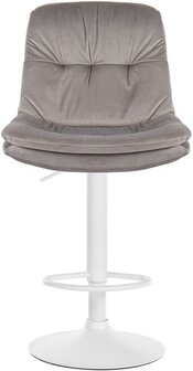 Barkruk Leural fluweel wit, Grijs