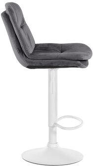 Barkruk Leural fluweel wit, Grijs