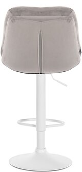 Barkruk Leural fluweel wit, Grijs