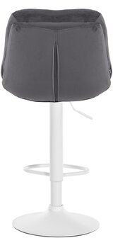 Barkruk Leural fluweel wit, Grijs