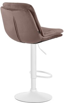 Barkruk Leural Fluweel wit, Bruin