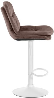 Barkruk Leural Fluweel wit, Bruin
