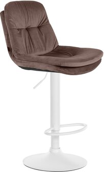 Barkruk Leural Fluweel wit, Bruin