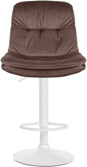 Barkruk Leural Fluweel wit, Bruin