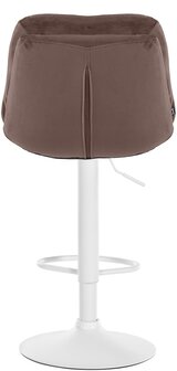 Barkruk Leural Fluweel wit, Bruin
