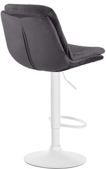 Barkruk Leural Fluweel wit, Zwart