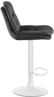 Barkruk Leural Fluweel wit, Zwart
