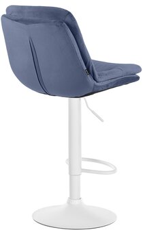 Barkruk Leural Fluweel wit, Blauw