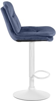 Barkruk Leural Fluweel wit, Blauw